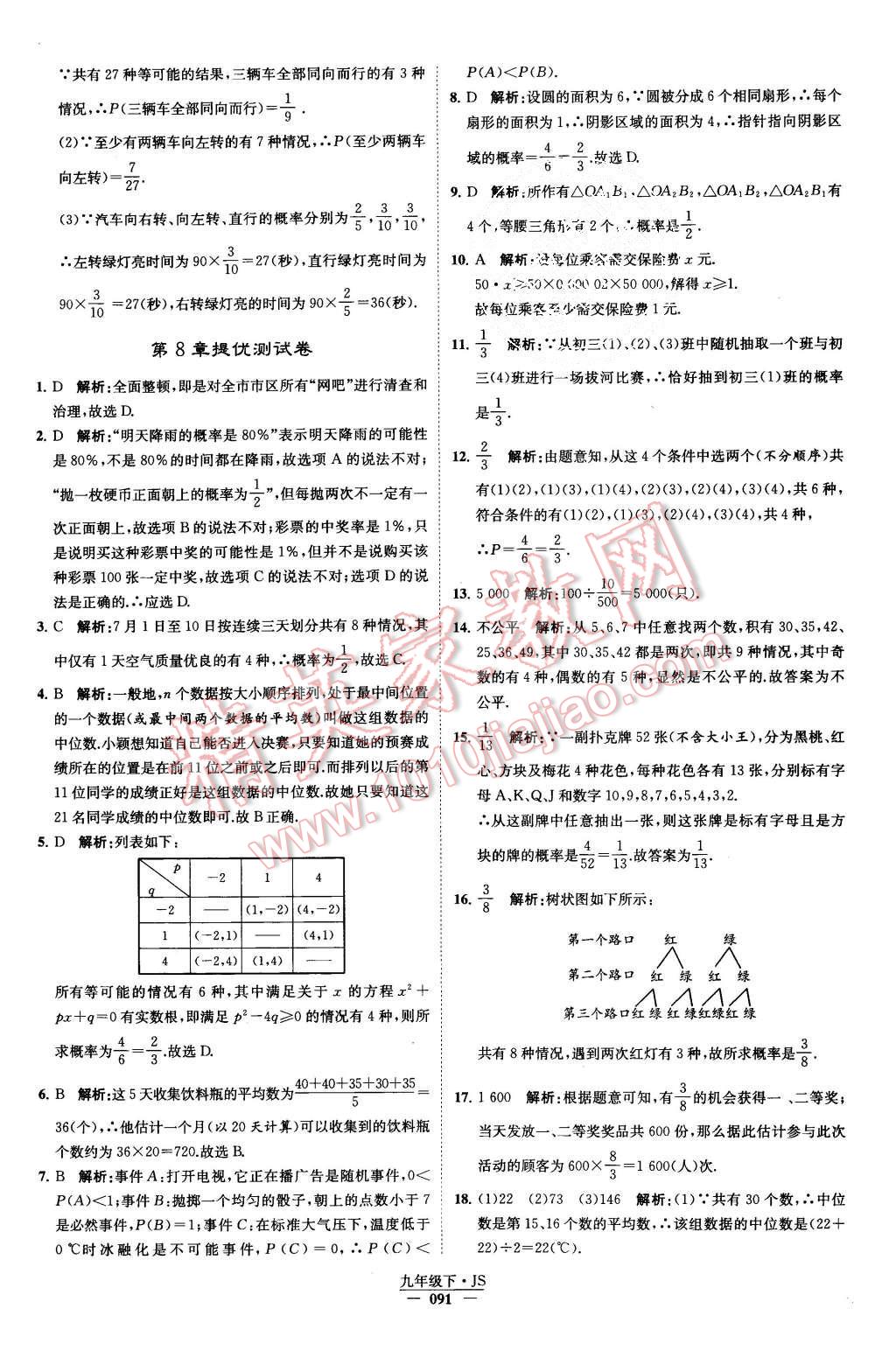 2015年经纶学典学霸九年级数学上册江苏版 第96页