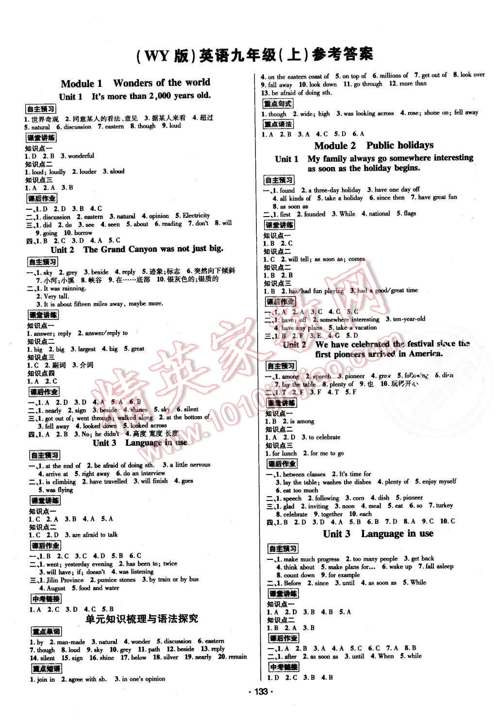 2015年優(yōu)學(xué)名師名題九年級(jí)英語(yǔ)上冊(cè)外研版 第1頁(yè)