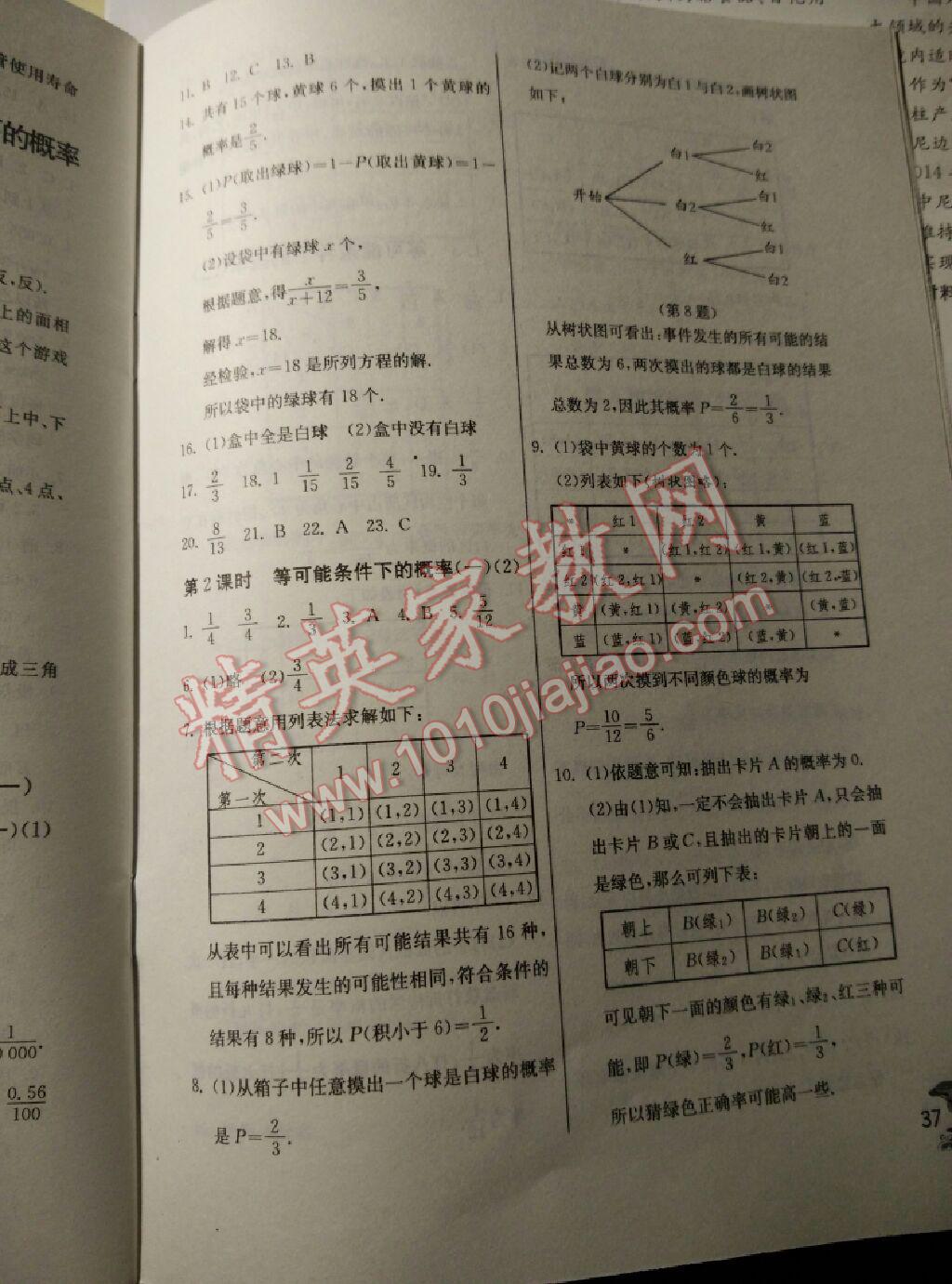 2015年實(shí)驗(yàn)班提優(yōu)訓(xùn)練九年級數(shù)學(xué)上冊蘇科版 第85頁