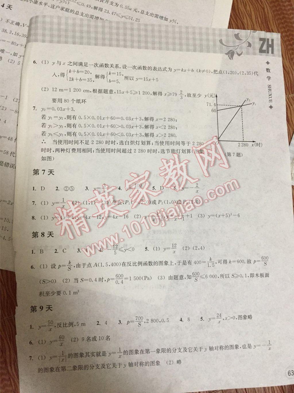 2015年暑假作业本八年级数学浙教版浙江教育出版社 第23页