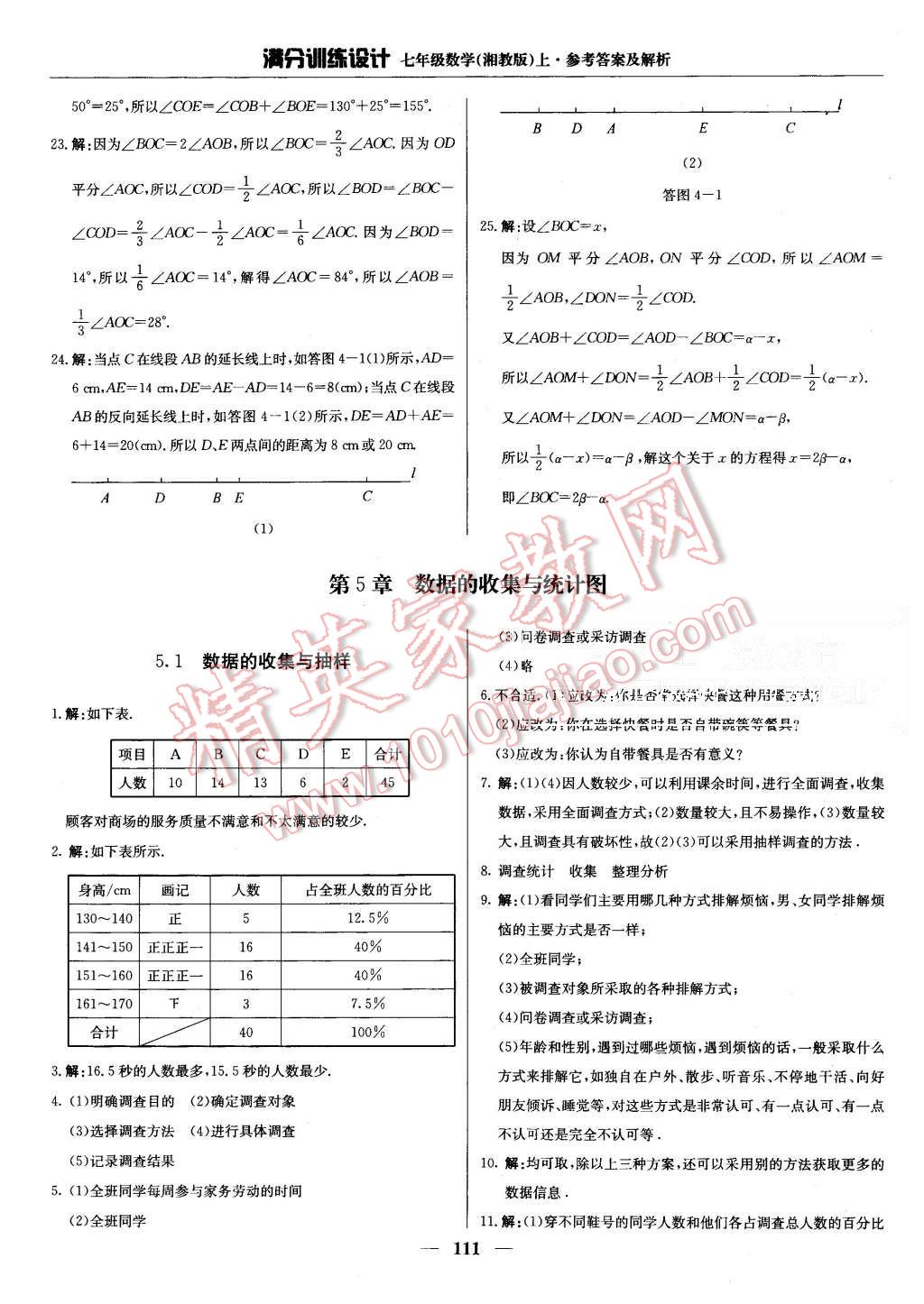 2015年满分训练设计七年级数学上册湘教版 第24页