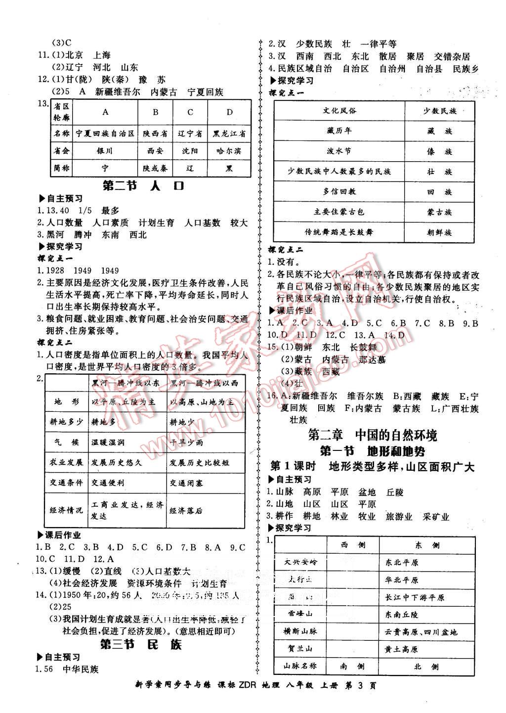 2015年新學(xué)案同步導(dǎo)與練八年級(jí)地理上冊(cè)人教版 第3頁(yè)