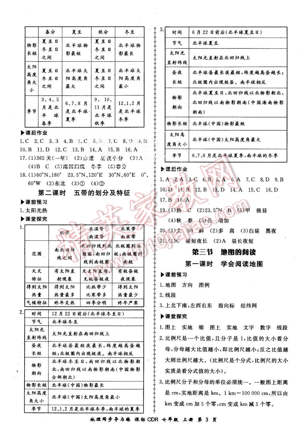 2015年新學(xué)案同步導(dǎo)與練七年級地理上冊人教版 第3頁