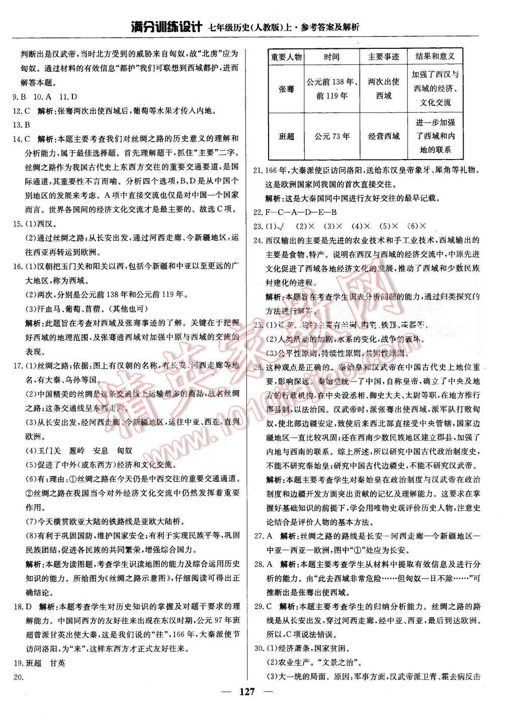 2015年滿分訓練設計七年級歷史上冊人教版 第16頁