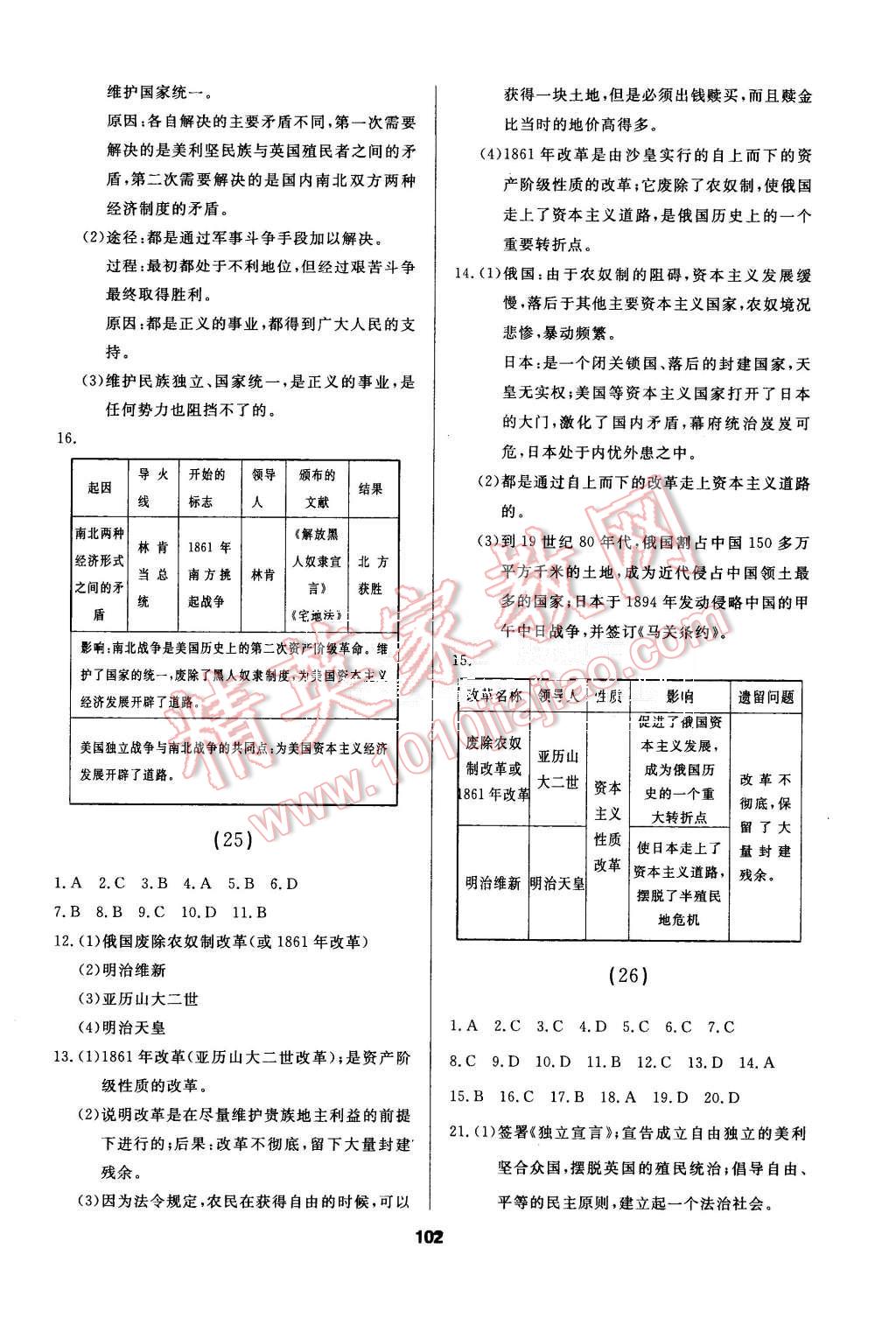 2015年試題優(yōu)化課堂同步九年級歷史上冊人教版 第12頁