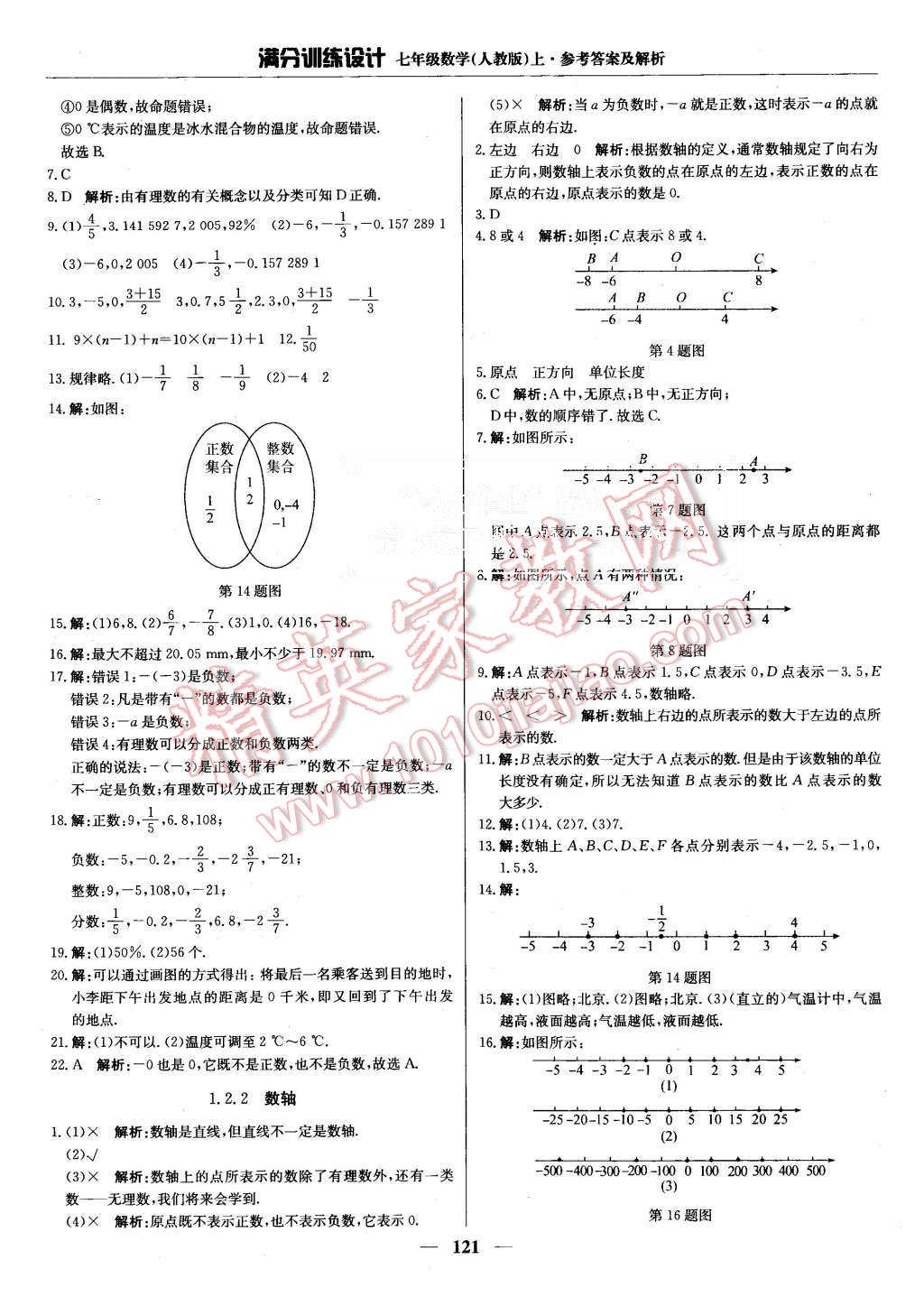 2015年满分训练设计七年级数学上册人教版 第2页