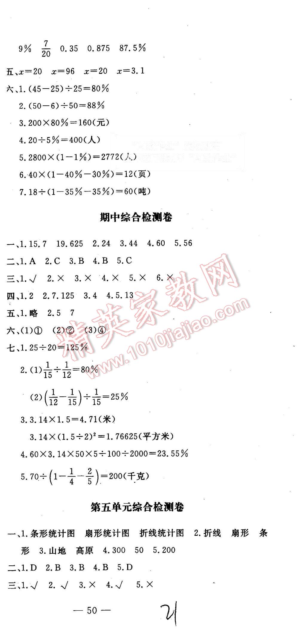 2015年非常1加1六年級(jí)數(shù)學(xué)上冊(cè)北師大版 第21頁(yè)