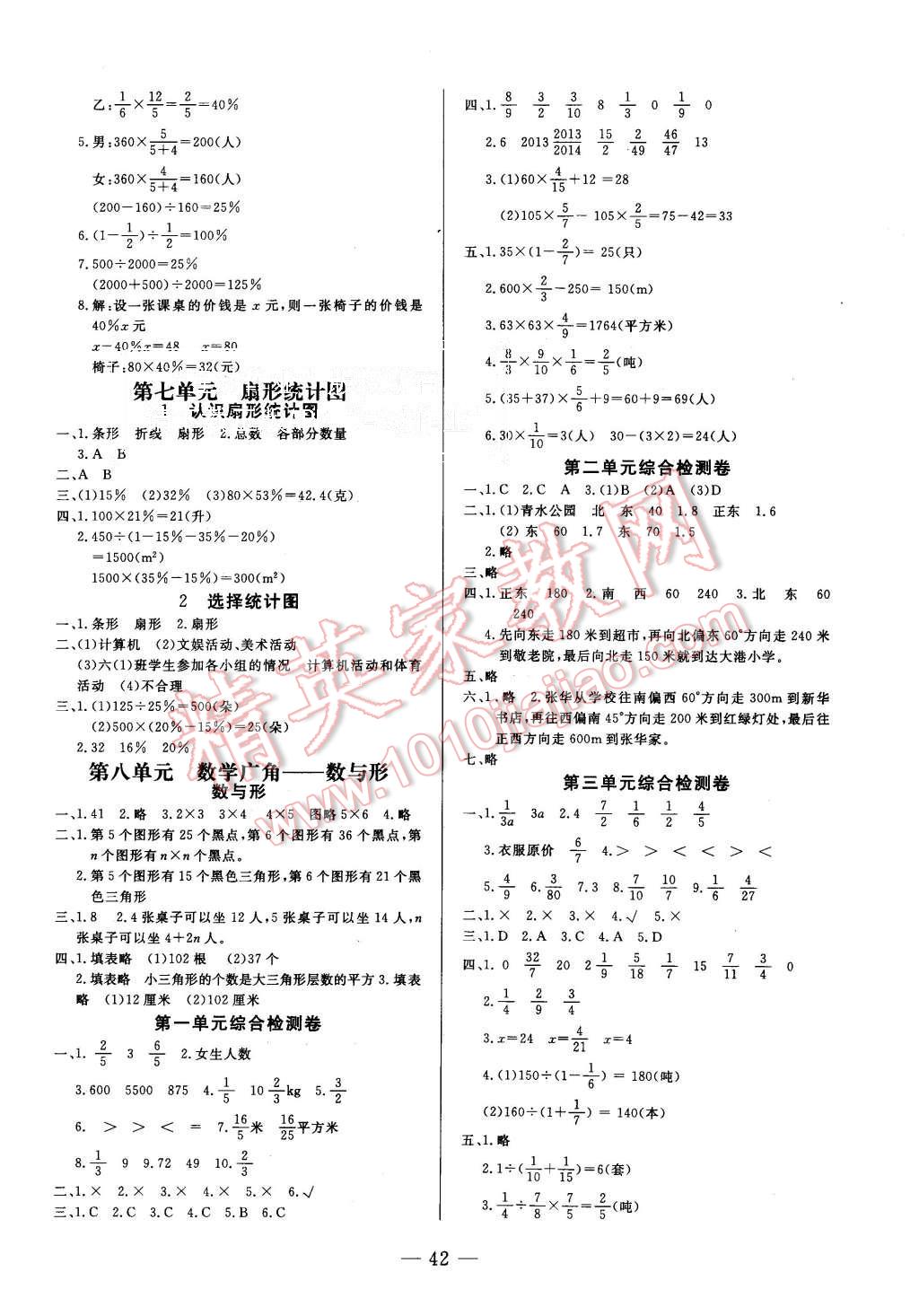 2015年非常1加1六年级数学上册人教版 第6页