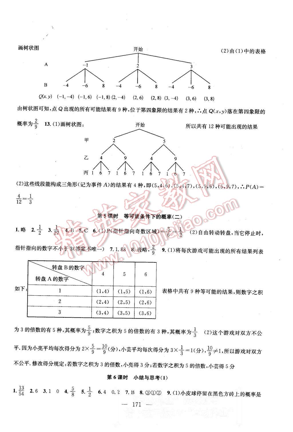 2015年金鑰匙1加1課時(shí)作業(yè)加目標(biāo)檢測(cè)九年級(jí)數(shù)學(xué)上冊(cè)國(guó)標(biāo)江蘇版 第17頁(yè)