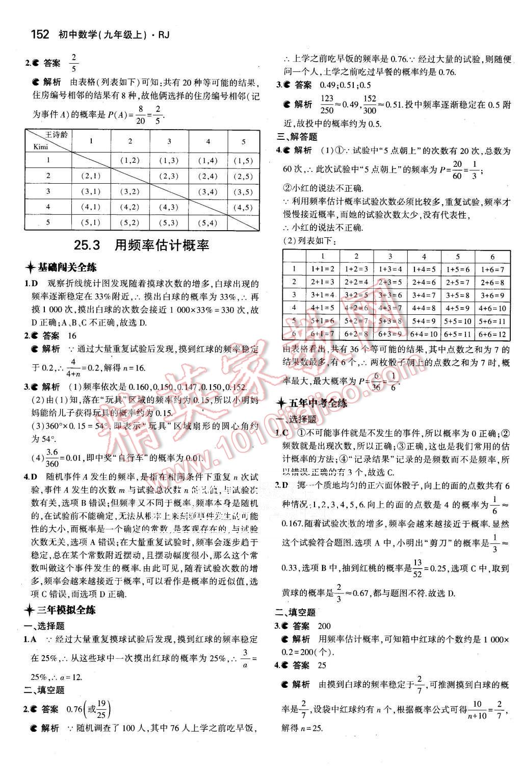 2015年5年中考3年模擬初中數(shù)學(xué)九年級(jí)上冊(cè)人教版 第42頁(yè)