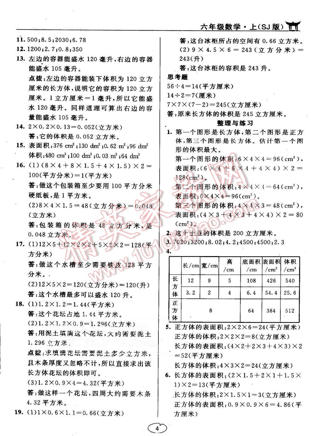 課本六年級(jí)數(shù)學(xué)上冊(cè)蘇教版 參考答案第4頁(yè)