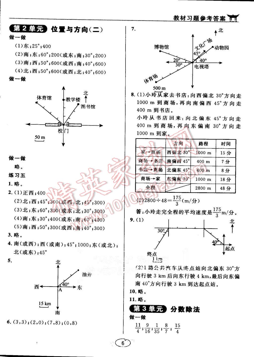 課本六年級數(shù)學(xué)上冊人教版 第6頁