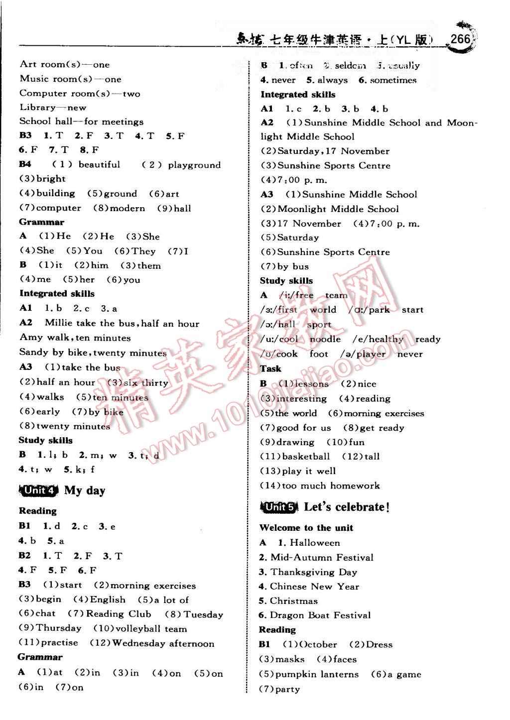 課本譯林版七年級(jí)英語(yǔ)上冊(cè) 教材參考答案第2頁(yè)