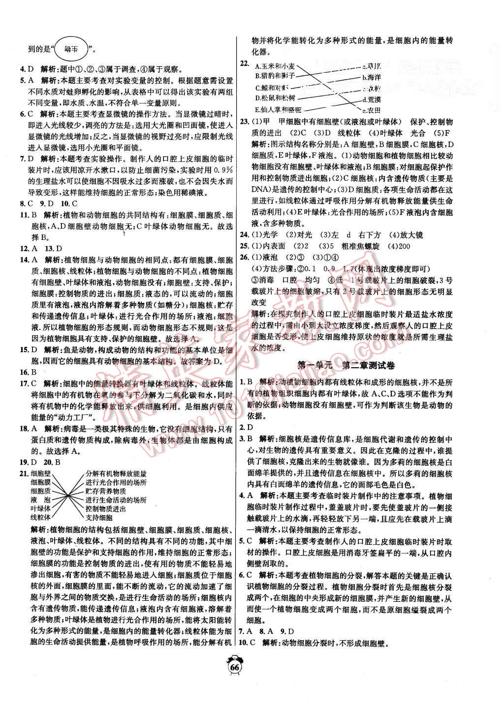 2015年陽光奪冠七年級生物上冊濟南版 第2頁