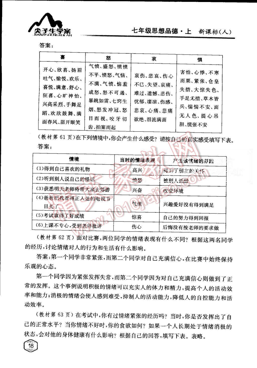 課本人教版七年級(jí)思想品德上冊(cè) 第17頁