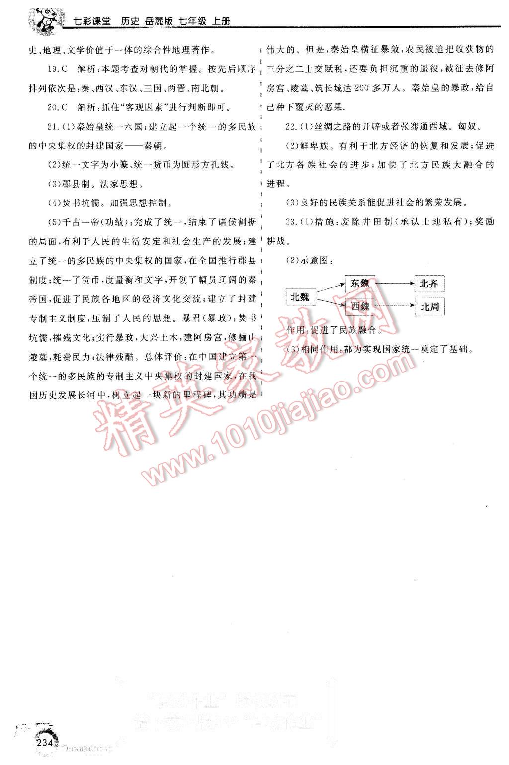 2015年初中一点通七彩课堂七年级历史上册岳麓版 第16页