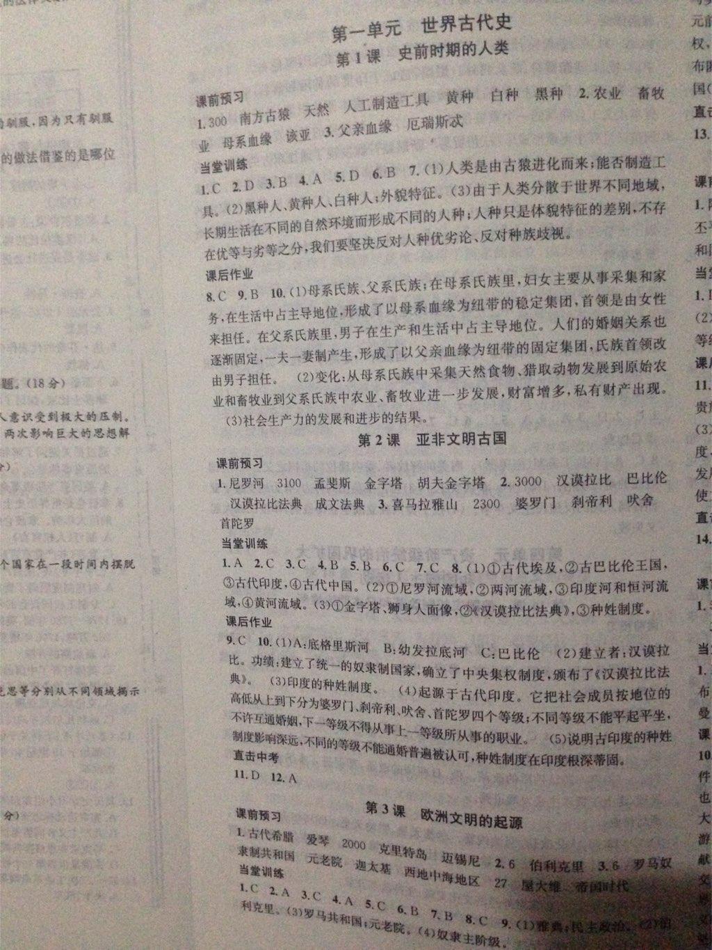 名校課堂滾動(dòng)學(xué)習(xí)法九年級歷史上冊譯林版 第1頁