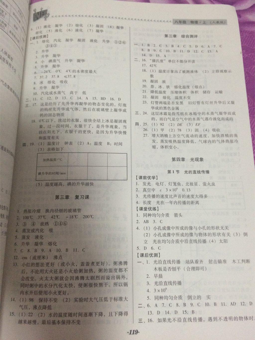 全優(yōu)點練課計劃八年級物理上冊人教版 第7頁