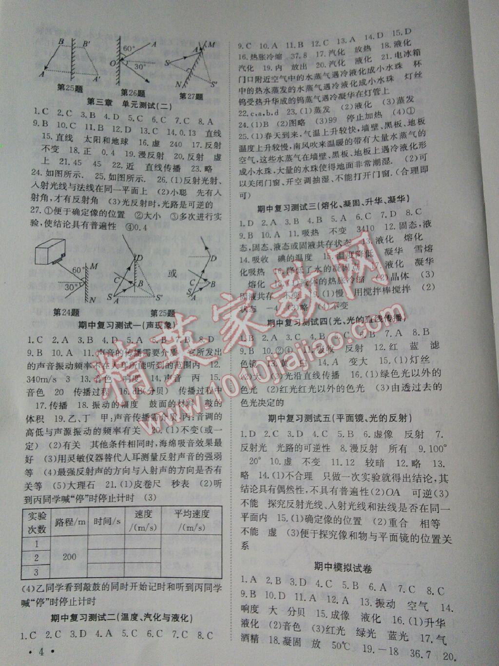 基礎(chǔ)練習(xí)能力測(cè)試高效精練八年級(jí)物理上冊(cè)江西版 第4頁