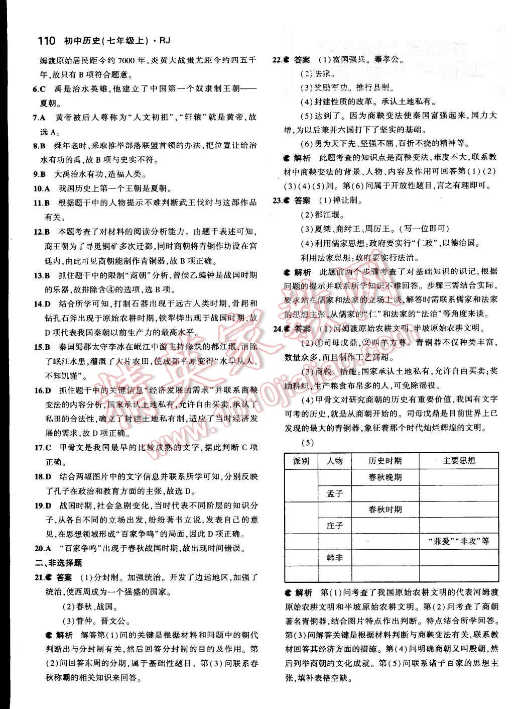 2015年5年中考3年模擬初中歷史七年級(jí)上冊(cè)人教版 第13頁