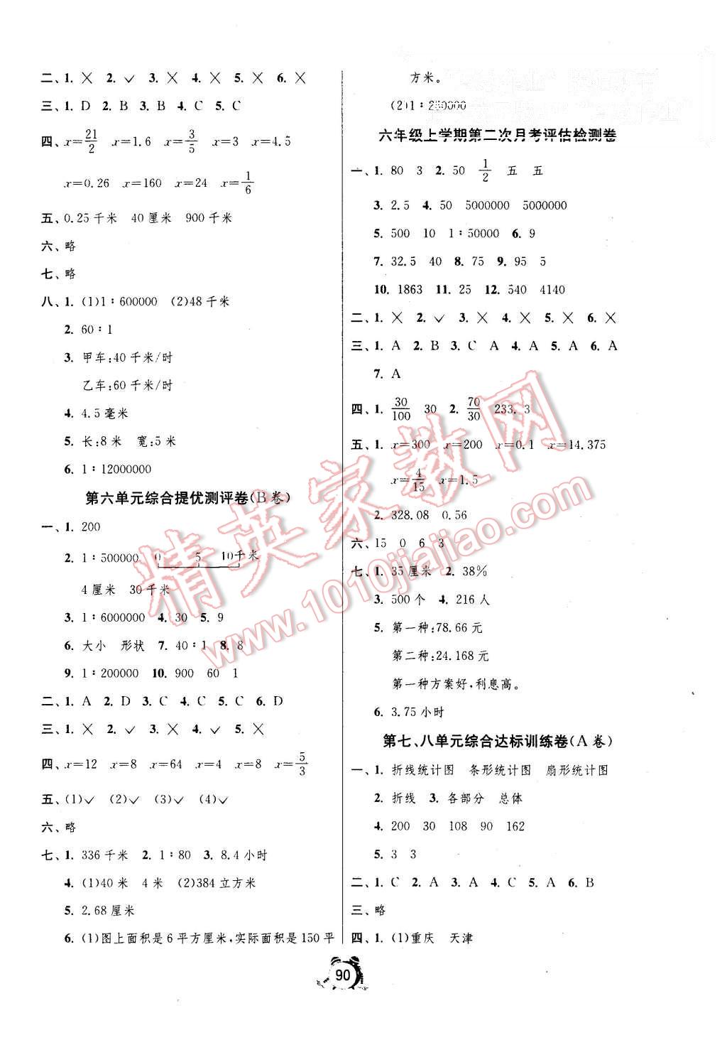 2015年單元雙測同步達(dá)標(biāo)活頁試卷六年級數(shù)學(xué)上冊冀教版 第6頁