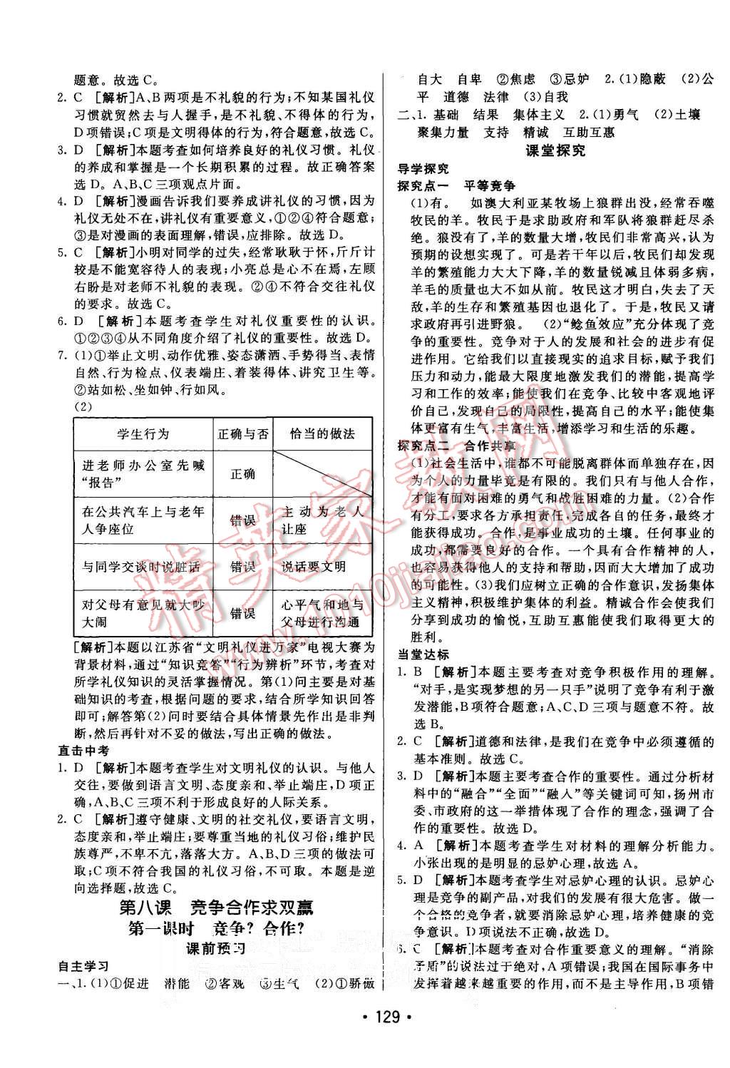 2015年同行學(xué)案八年級思想品德上冊人教版 第21頁