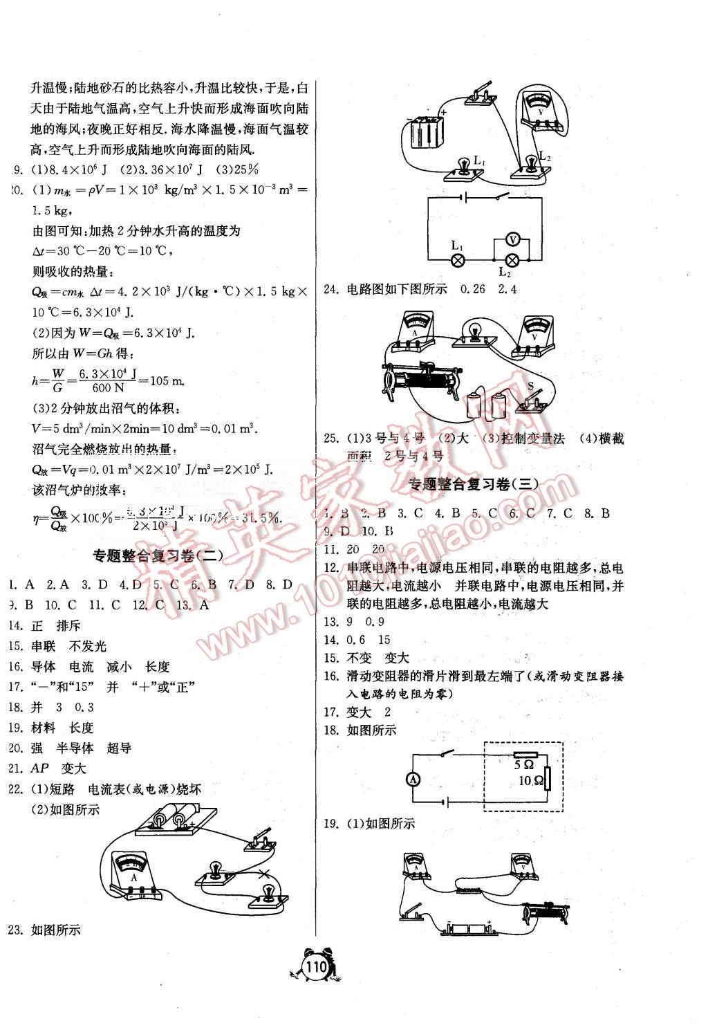 2015年單元雙測(cè)全程提優(yōu)測(cè)評(píng)卷九年級(jí)物理上冊(cè)人教版 第10頁(yè)