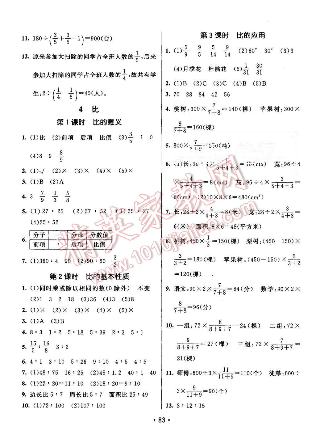 2015年同行課課100分過關(guān)作業(yè)六年級數(shù)學(xué)上冊人教版 第5頁