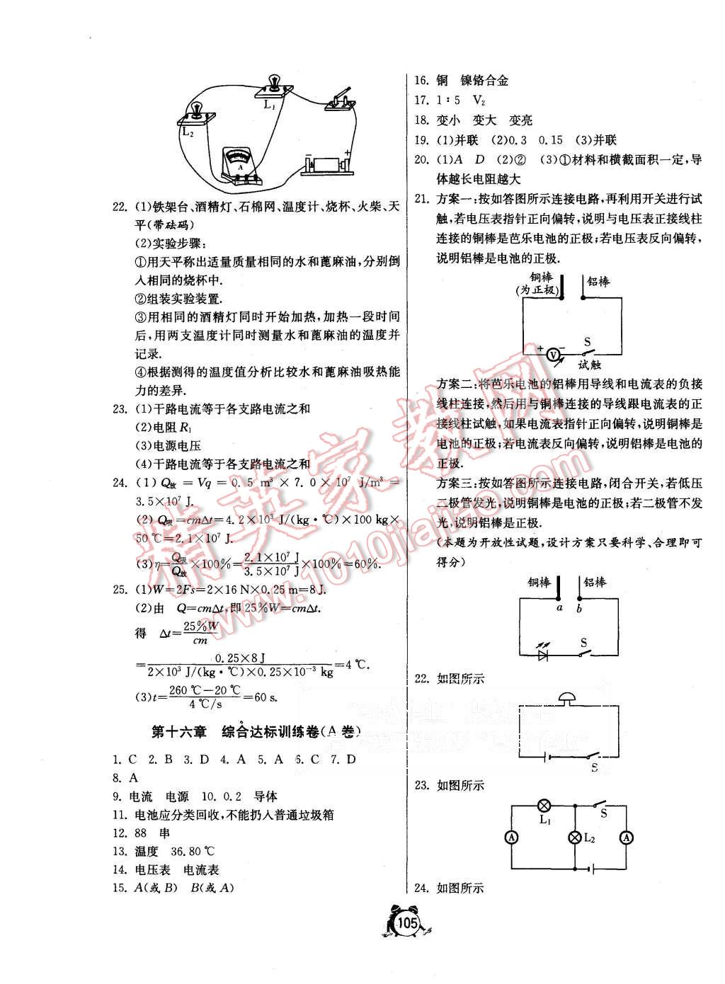 2015年單元雙測(cè)全程提優(yōu)測(cè)評(píng)卷九年級(jí)物理上冊(cè)人教版 第5頁