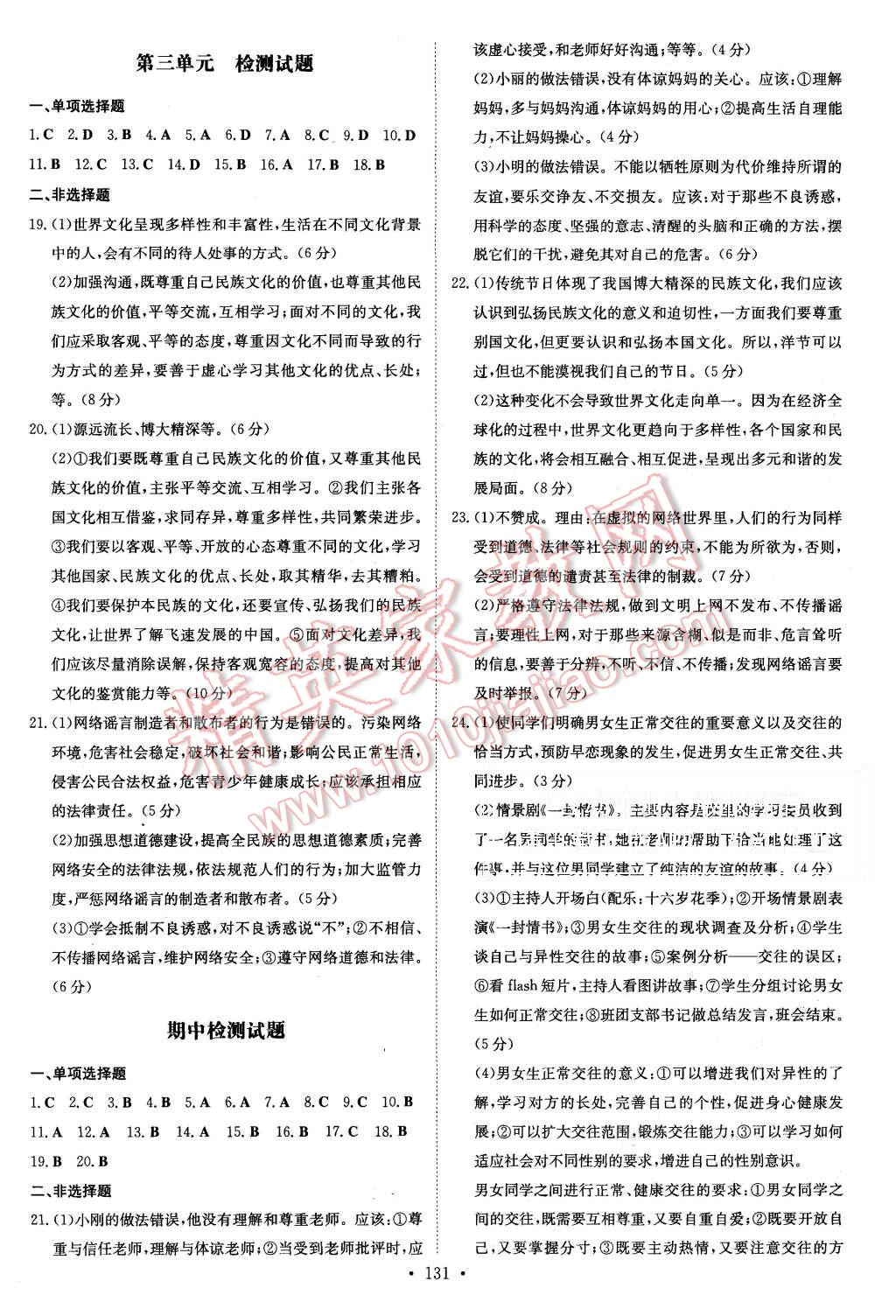 2015年初中同步学习导与练导学探究案八年级思想品德上册人教版 第15页