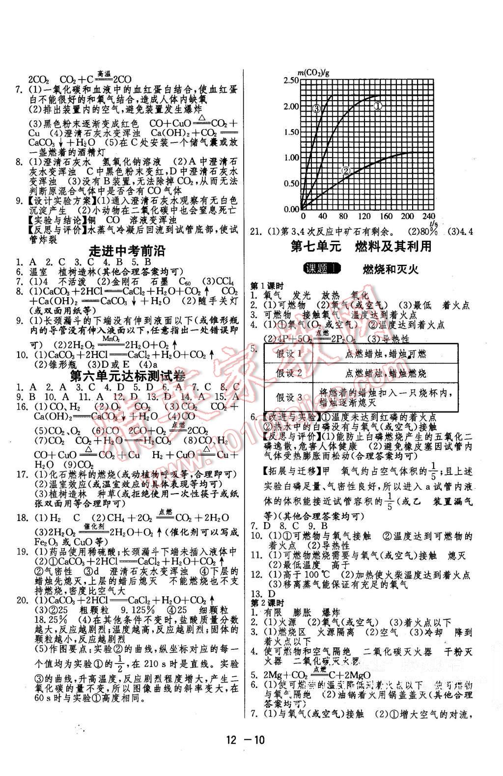 2015年1课3练单元达标测试九年级化学上册人教版 第10页