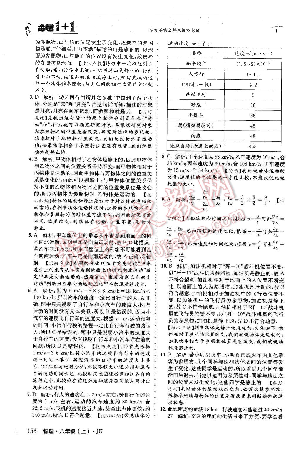 2015年金題1加1八年級物理上冊教科版 第8頁