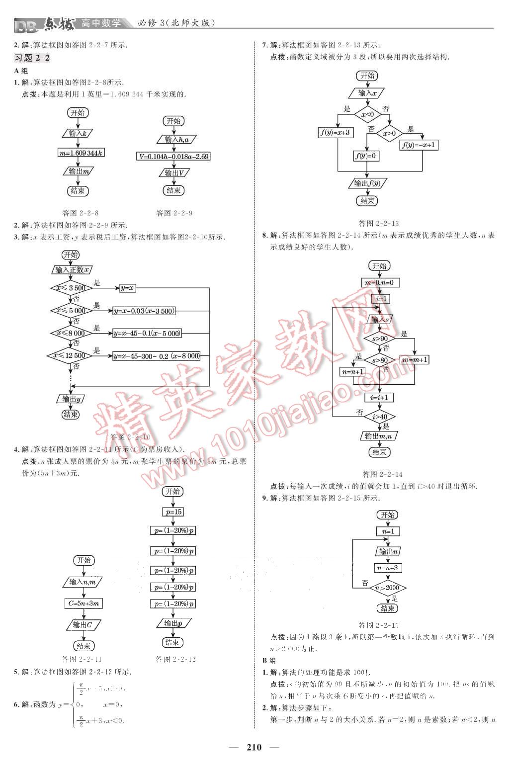 課本北師大版高中數(shù)學(xué)必修3 教材參考答案第12頁