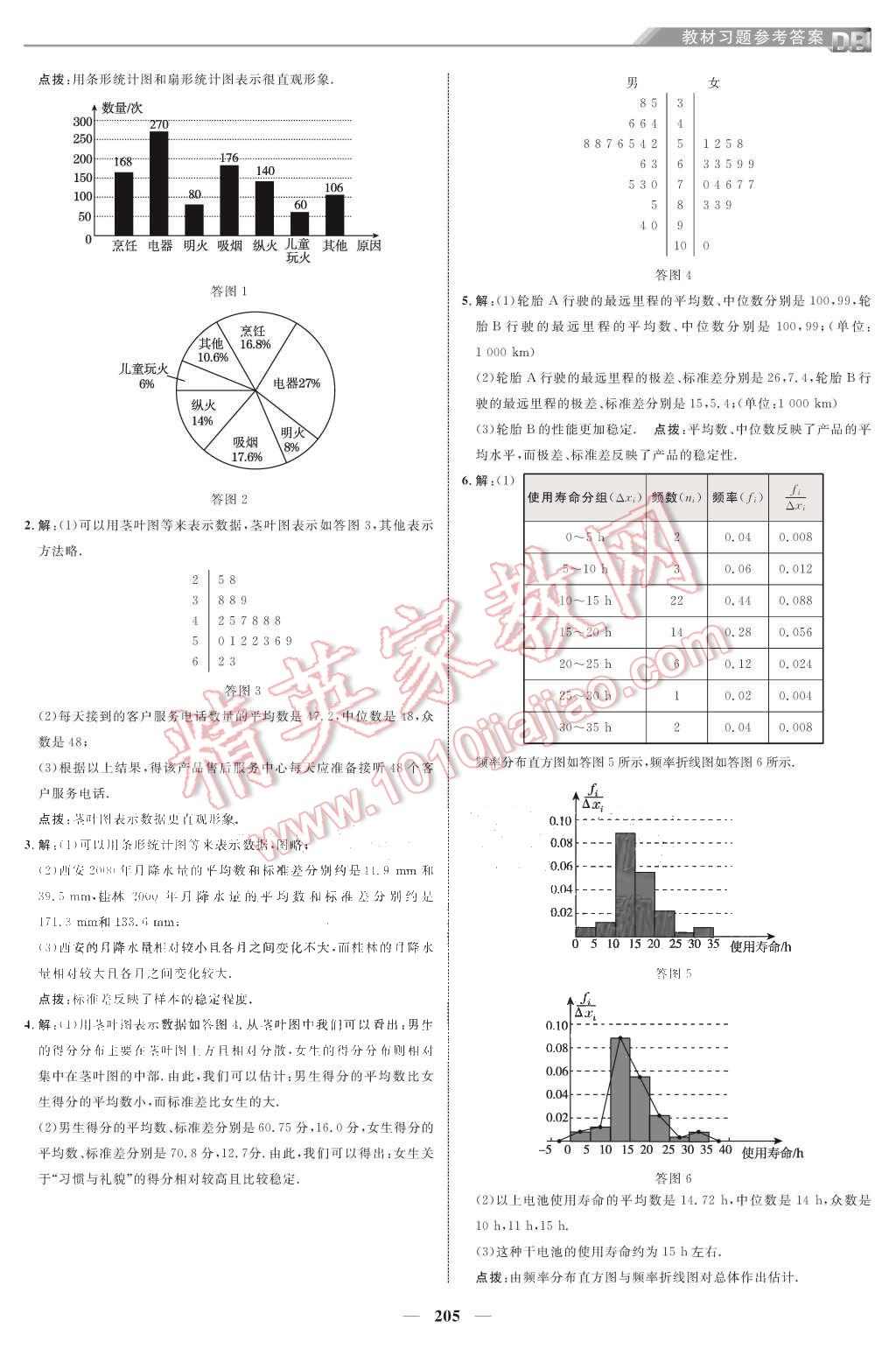 課本北師大版高中數(shù)學(xué)必修3 教材參考答案第7頁(yè)