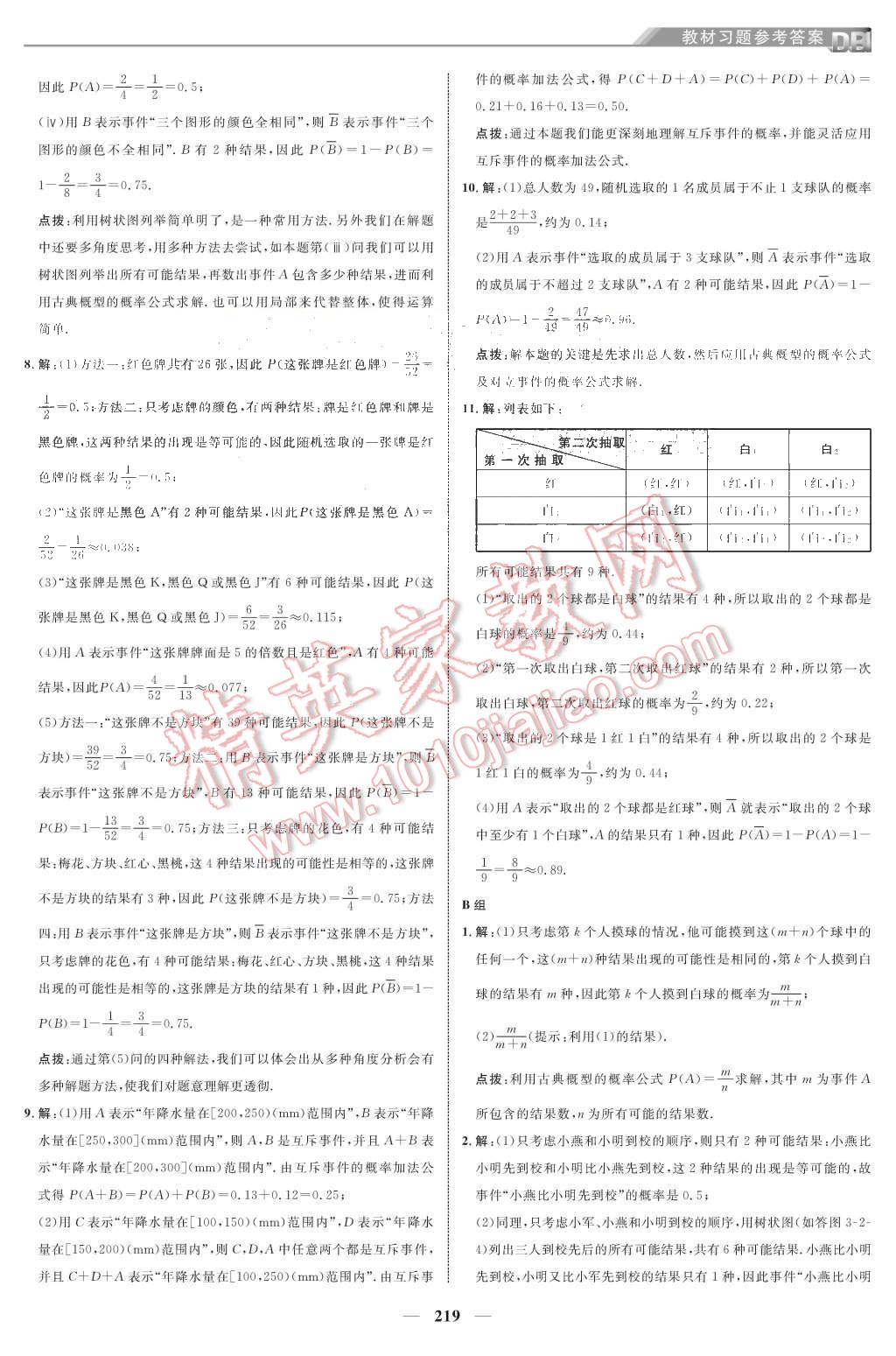 課本北師大版高中數(shù)學(xué)必修3 教材參考答案第21頁(yè)