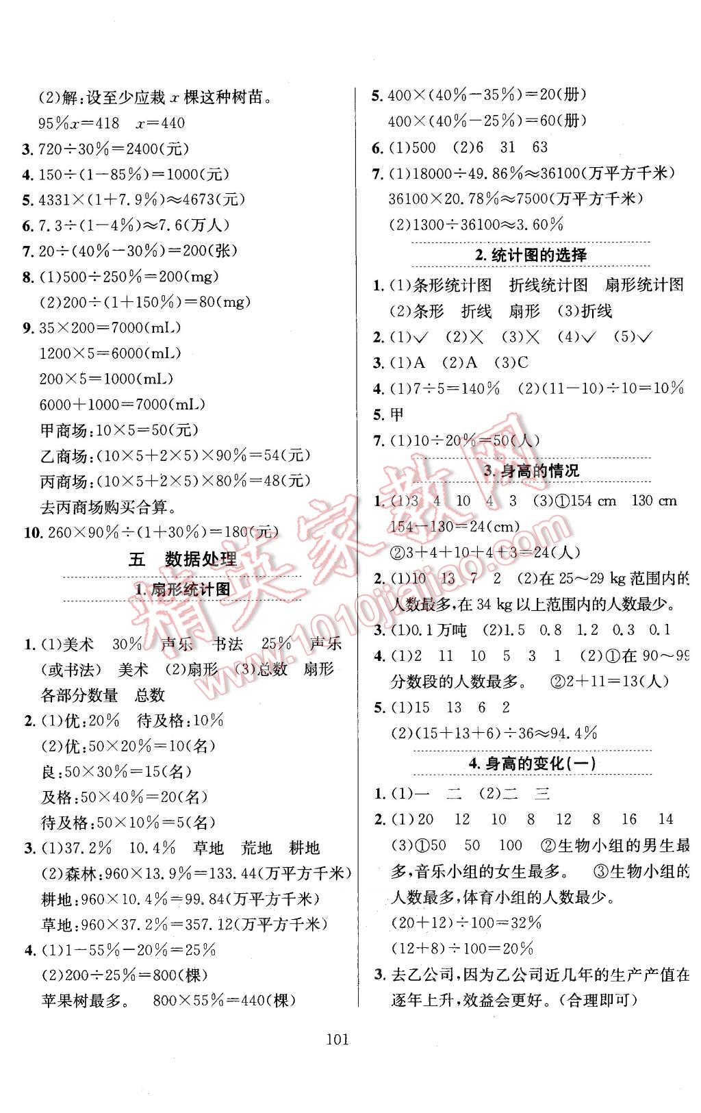 2015年小學教材全練六年級數學上冊北師大版 第2頁