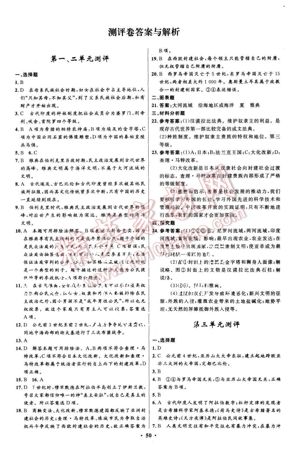 2015年初中同步测控优化设计九年级世界历史上册人教版 第18页