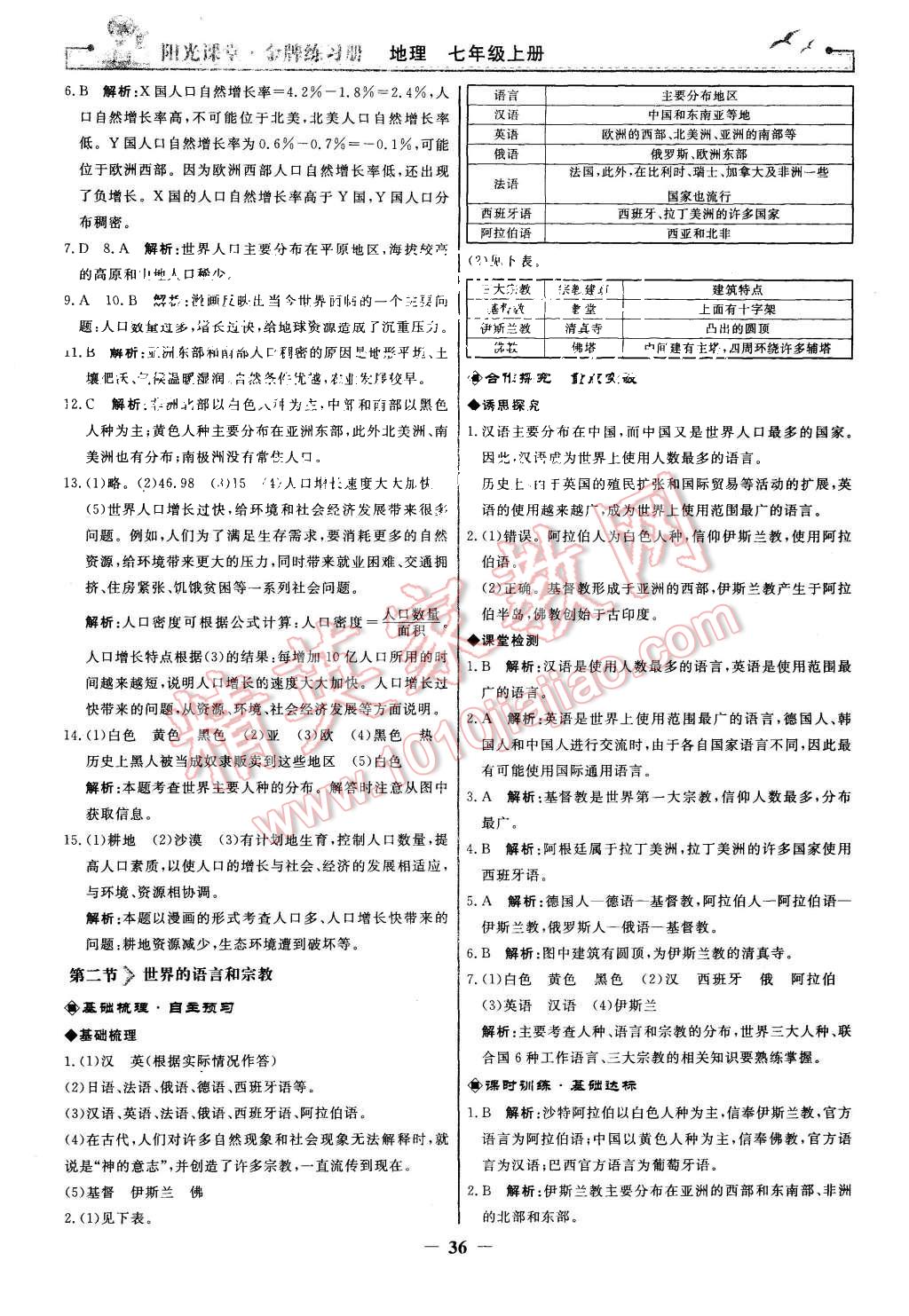 2015年陽光課堂金牌練習(xí)冊七年級地理上冊人教版 第12頁