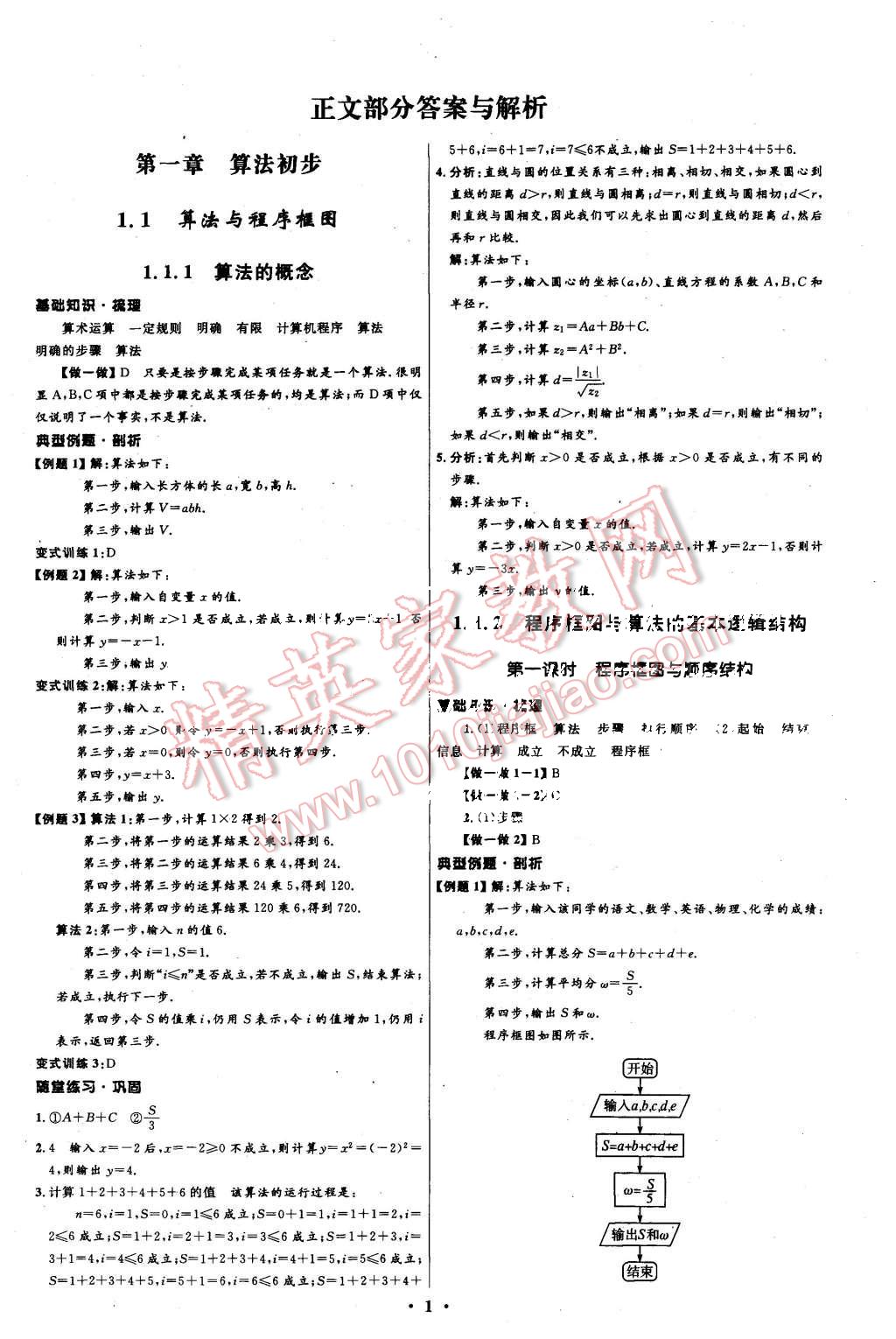 2015年高中同步測(cè)控優(yōu)化設(shè)計(jì)數(shù)學(xué)必修3人教A版 第1頁