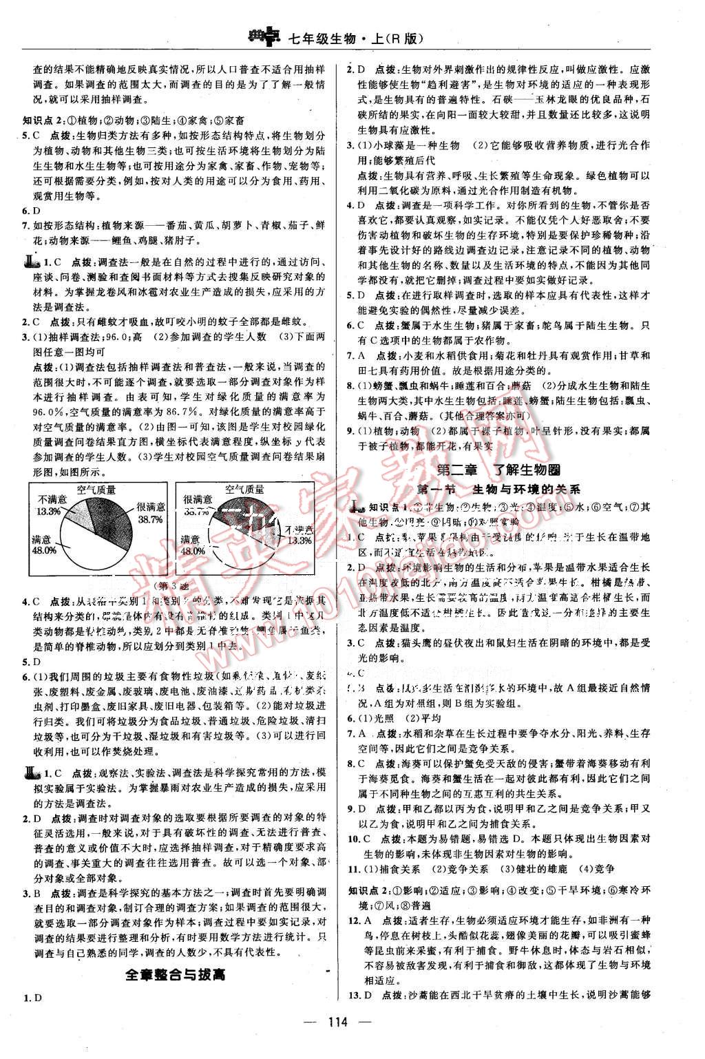 2015年綜合應(yīng)用創(chuàng)新題典中點七年級生物上冊人教版 第8頁