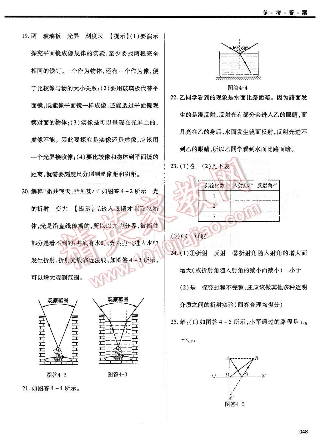 2015年學習質(zhì)量監(jiān)測八年級物理上冊人教版 第48頁