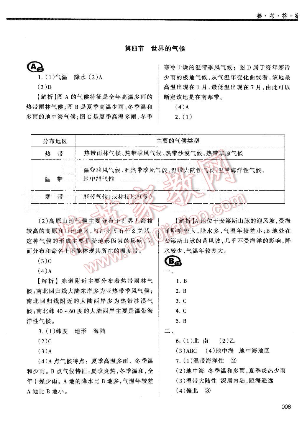 2015年學(xué)習(xí)質(zhì)量監(jiān)測七年級地理上冊人教版 第8頁