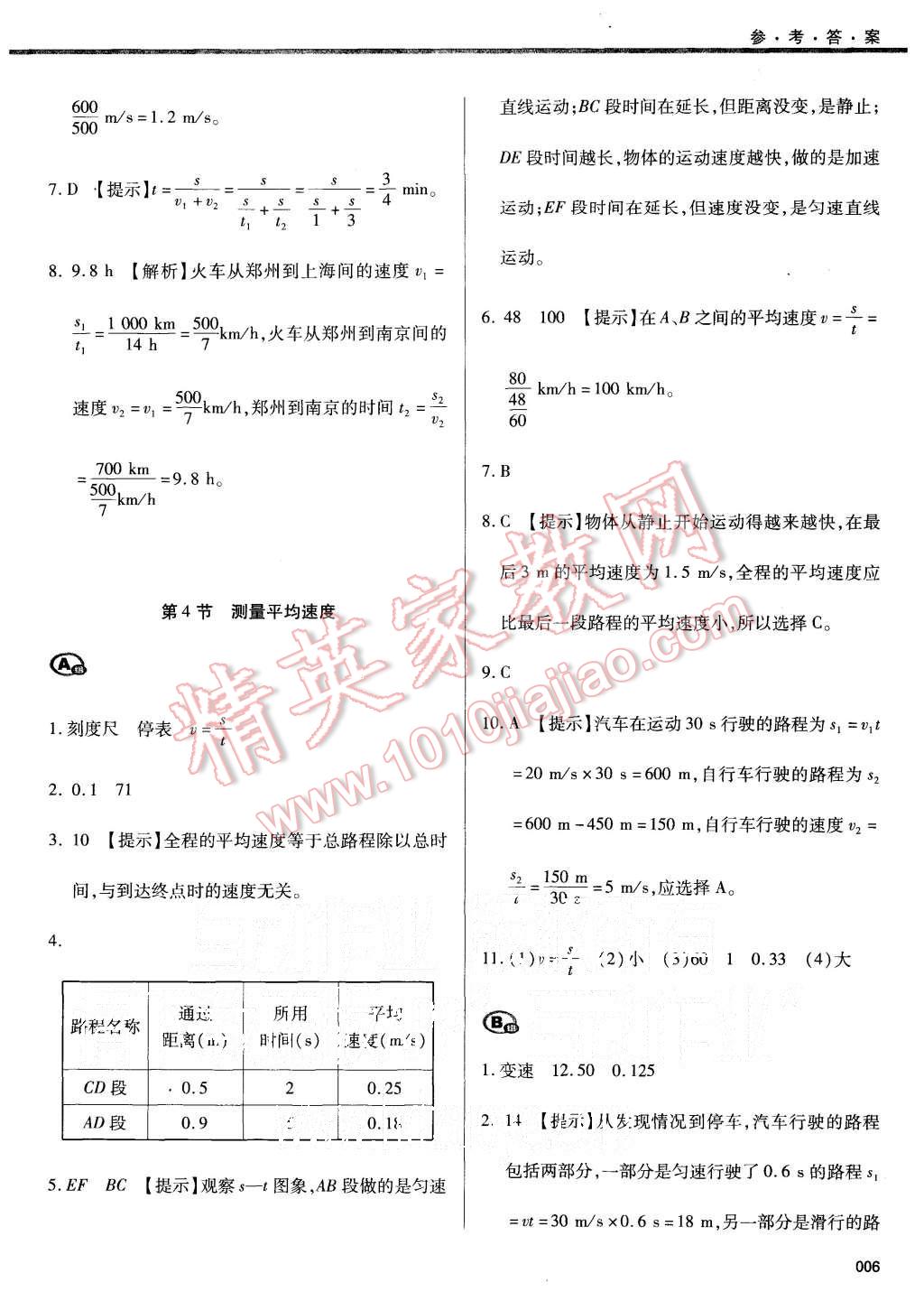 2015年学习质量监测八年级物理上册人教版 第6页