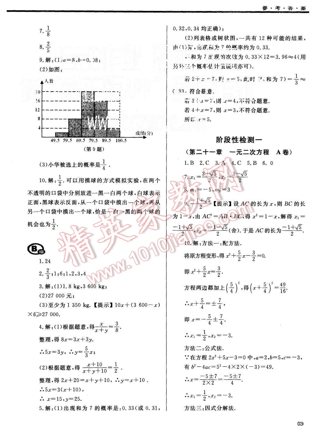 2015年學(xué)習(xí)質(zhì)量監(jiān)測九年級數(shù)學(xué)上冊人教版 第36頁