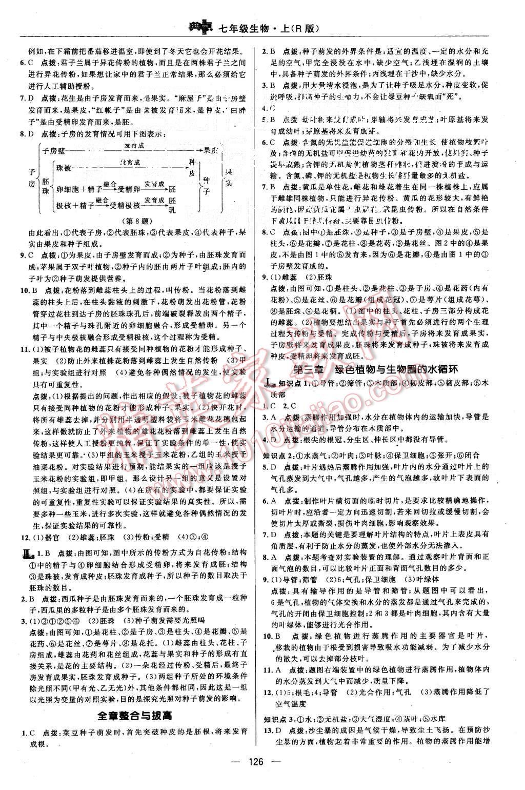 2015年综合应用创新题典中点七年级生物上册人教版 第20页