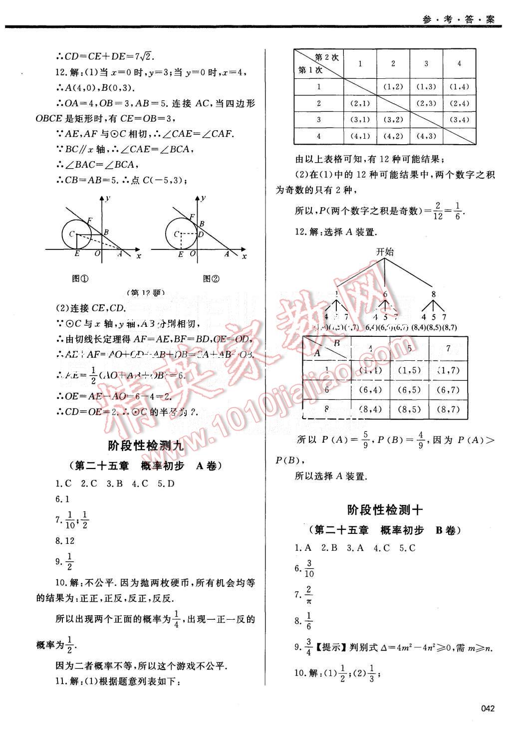 2015年學(xué)習(xí)質(zhì)量監(jiān)測九年級數(shù)學(xué)上冊人教版 第42頁