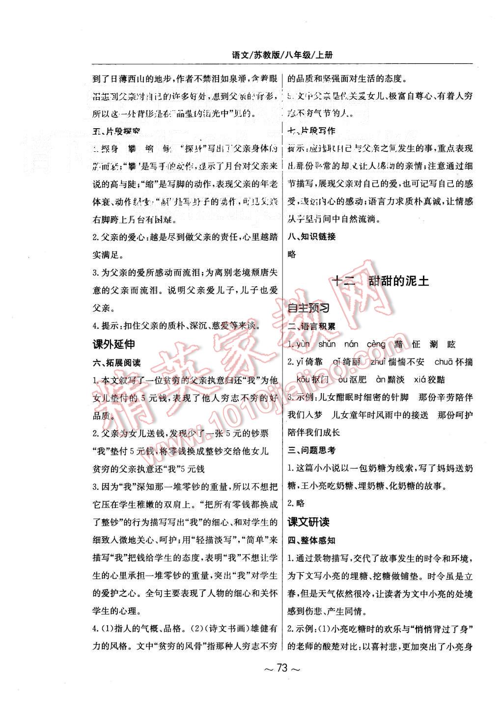 2015年新編基礎(chǔ)訓(xùn)練八年級語文上冊蘇教版 第13頁