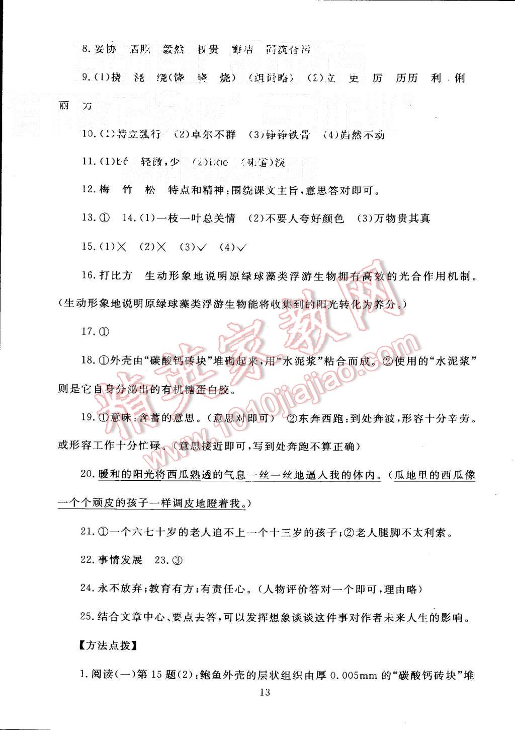 2015年海淀名师伴你学同步学练测六年级语文上册北师大版 第13页