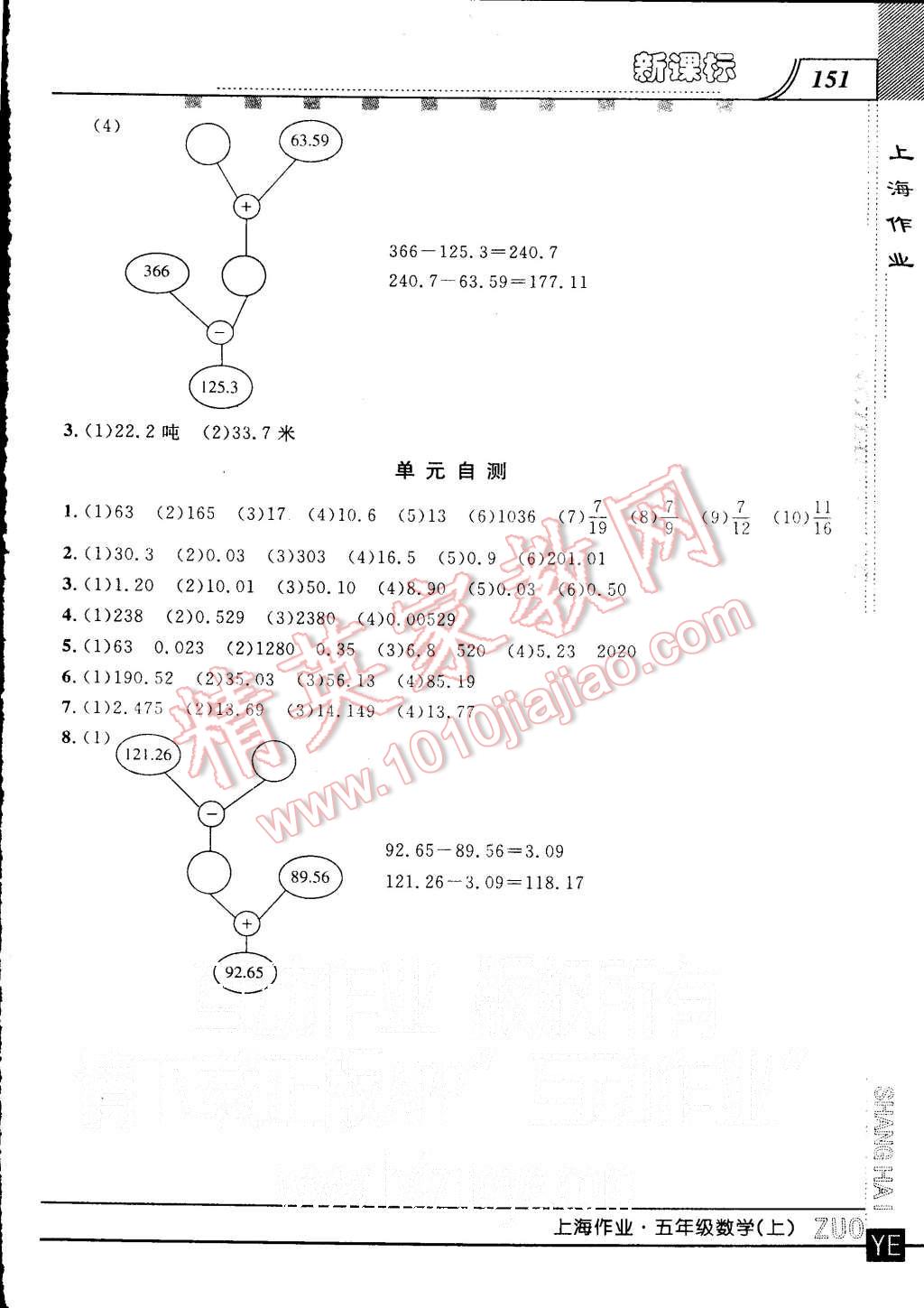 2015年上海作業(yè)五年級數(shù)學上冊 第3頁