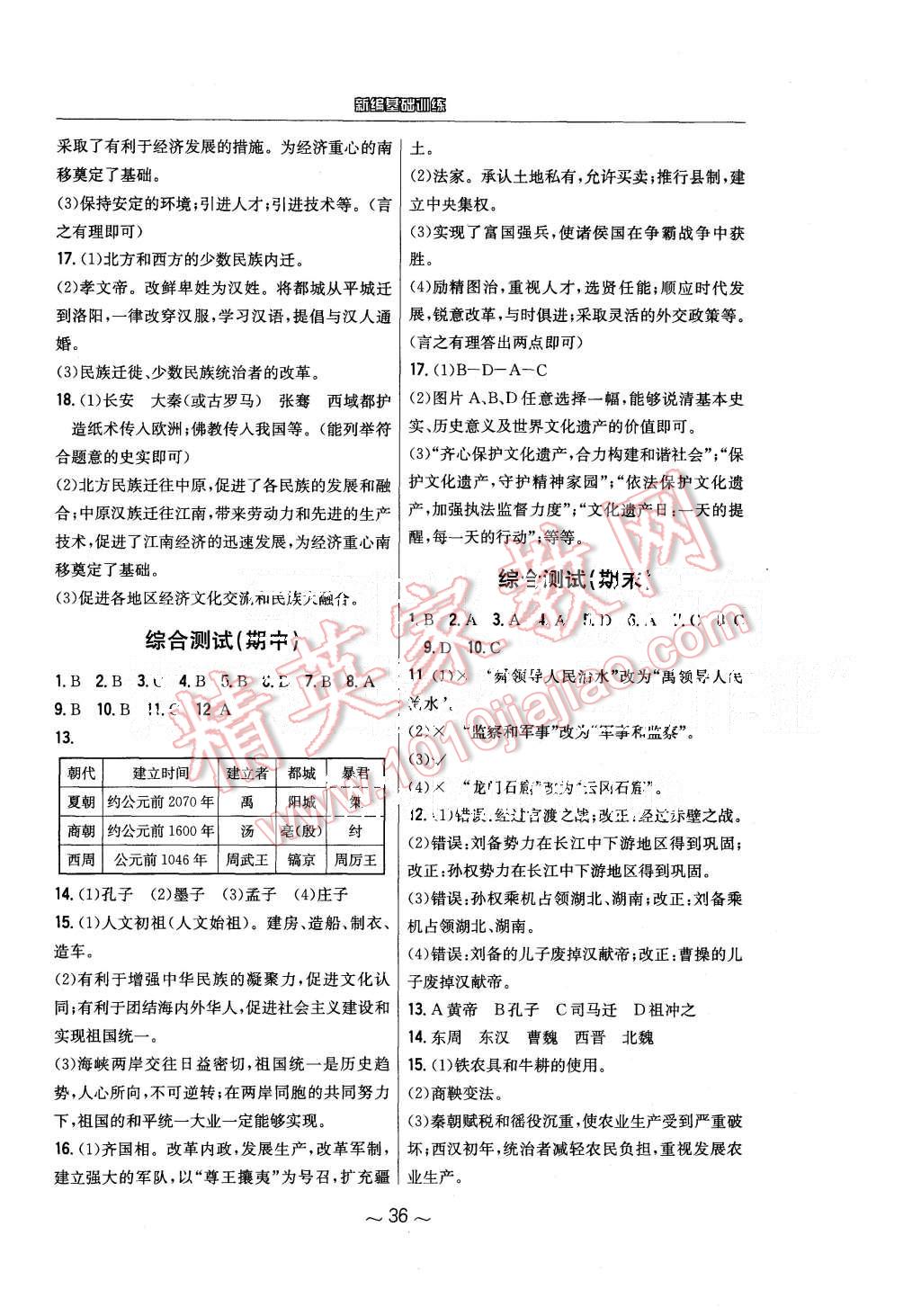 2015年新編基礎(chǔ)訓練七年級歷史上冊北師大版安徽教育出版社 第12頁